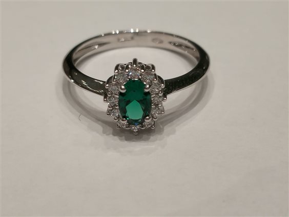 Anello Duezeta Donna in Oro bianco Zircone ANOBKATEVERDE2ZM12 - ANOBKATEVERDE2ZM12